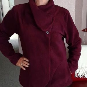 Burgundy Polar Fleece 2 Button Jacket